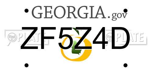 ZF5Z4D Georgia License Plate
