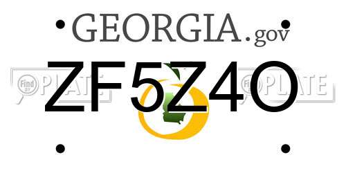 ZF5Z4O Georgia License Plate