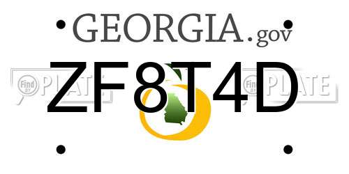 ZF8T4D Georgia License Plate