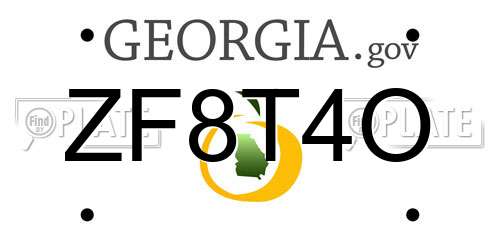 ZF8T4O Georgia License Plate