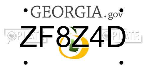 ZF8Z4D Georgia License Plate