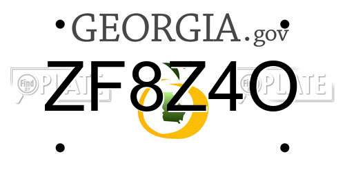 ZF8Z4O Georgia License Plate
