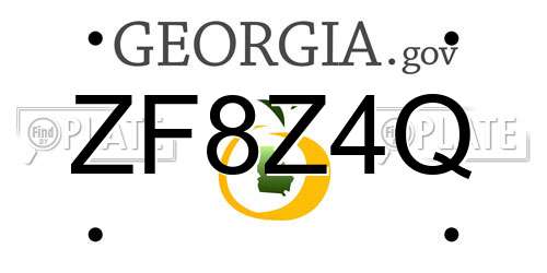 ZF8Z4Q Georgia License Plate