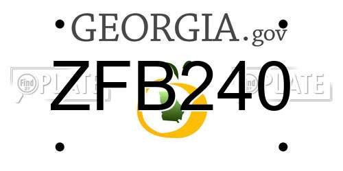 ZFB240 Georgia License Plate