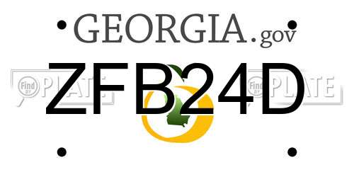 ZFB24D Georgia License Plate