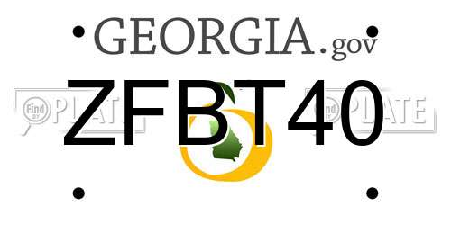 ZFBT40 Georgia License Plate