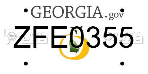 ZFE0355 Georgia License Plate