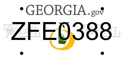 ZFE0388 Georgia License Plate