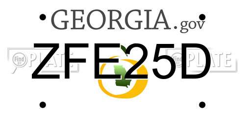 ZFE25D Georgia License Plate