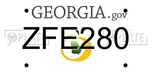 ZFE280 Georgia License Plate