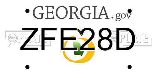 ZFE28D Georgia License Plate