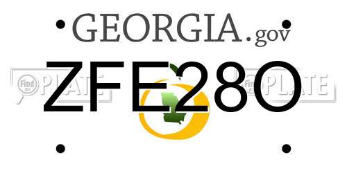 ZFE28O Georgia License Plate