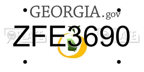 ZFE3690 Georgia License Plate