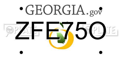 ZFE75O Georgia License Plate