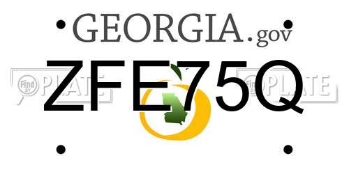 ZFE75Q Georgia License Plate