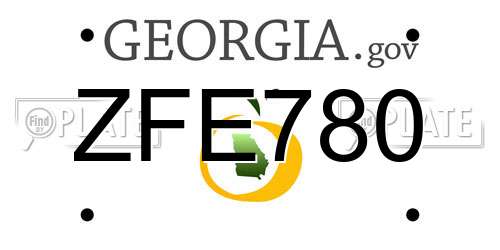ZFE780 Georgia License Plate