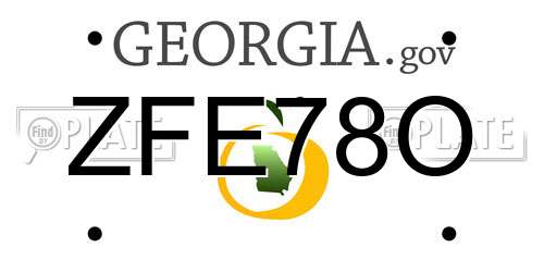 ZFE78O Georgia License Plate