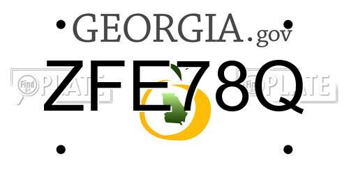 ZFE78Q Georgia License Plate