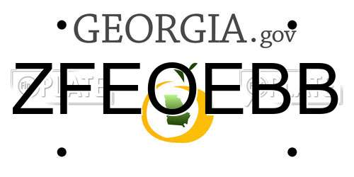 ZFEOEBB Georgia License Plate