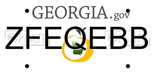 ZFEQEBB Georgia License Plate