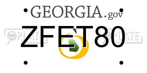 ZFET80 Georgia License Plate