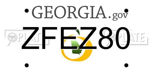 ZFEZ80 Georgia License Plate
