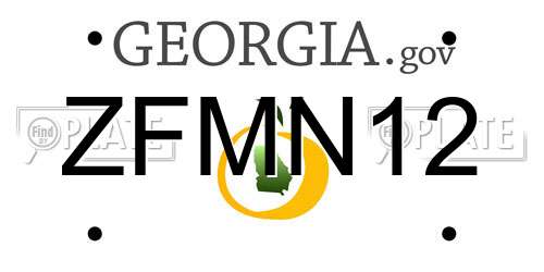 ZFMN12 Georgia License Plate