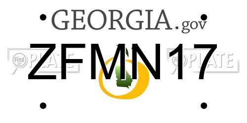ZFMN17 Georgia License Plate
