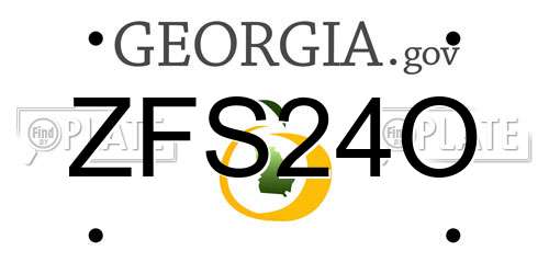 ZFS24O Georgia License Plate