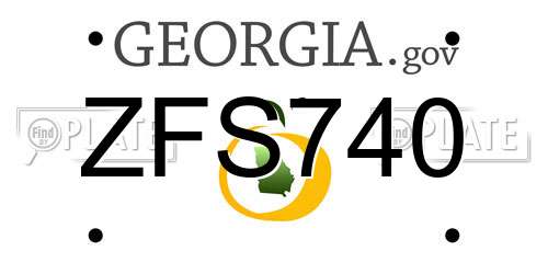 ZFS740 Georgia License Plate