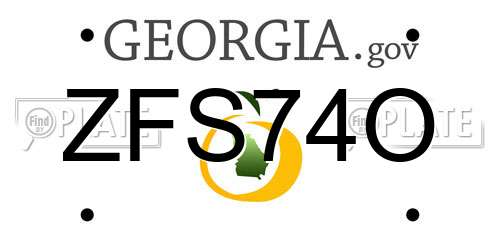 ZFS74O Georgia License Plate