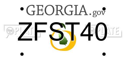 ZFST40 Georgia License Plate