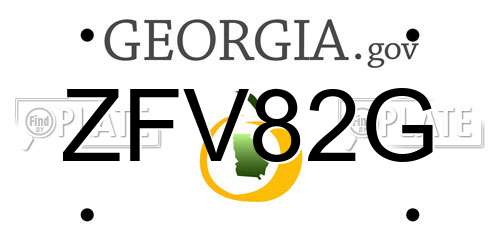 ZFV82G Georgia License Plate
