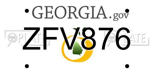 ZFV876 Georgia License Plate