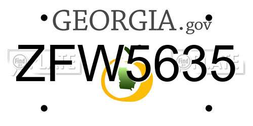 ZFW5635 Georgia License Plate