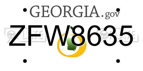 ZFW8635 Georgia License Plate