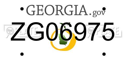 ZG06975 Georgia License Plate