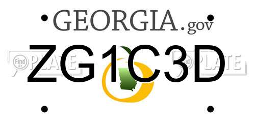 ZG1C3D Georgia License Plate