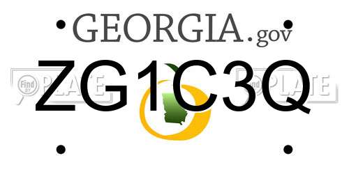 ZG1C3Q Georgia License Plate
