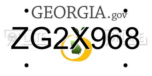 ZG2X968 Georgia License Plate