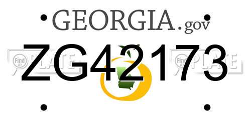 ZG42173 Georgia License Plate