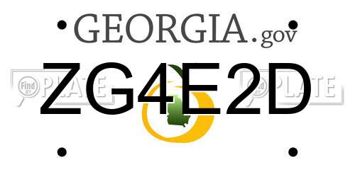 ZG4E2D Georgia License Plate