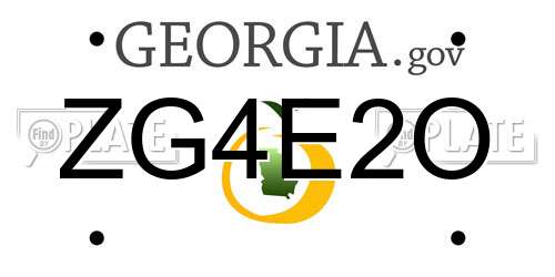 ZG4E2O Georgia License Plate