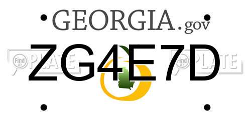 ZG4E7D Georgia License Plate