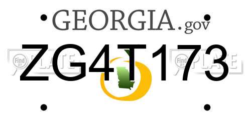 ZG4T173 Georgia License Plate