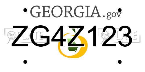 ZG4Z123 Georgia License Plate