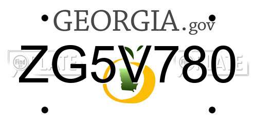 ZG5V780 Georgia License Plate