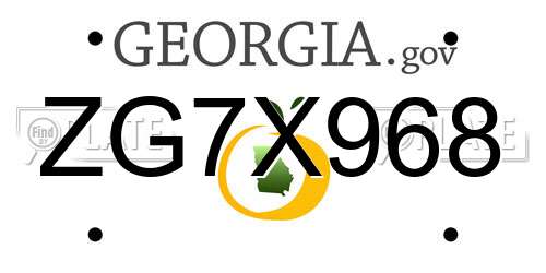 ZG7X968 Georgia License Plate