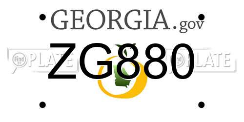 ZG880 Georgia License Plate