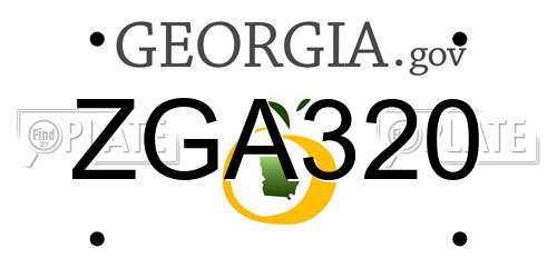 ZGA320 Georgia License Plate